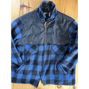Labonville S-700 Size 3XL Wool Jacket Nylon Cape Vintage Blue Buffalo Check USA